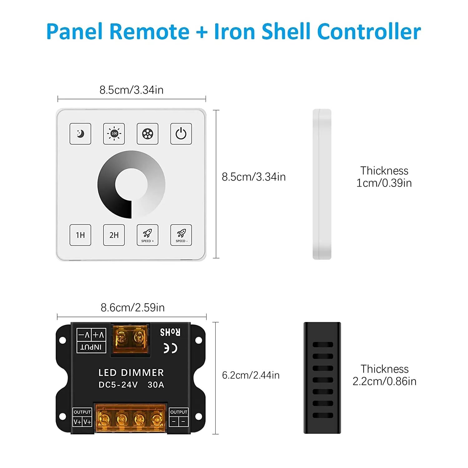 LED Switch  Wireless RF Remote Wall Mount LED Switch Dimmer