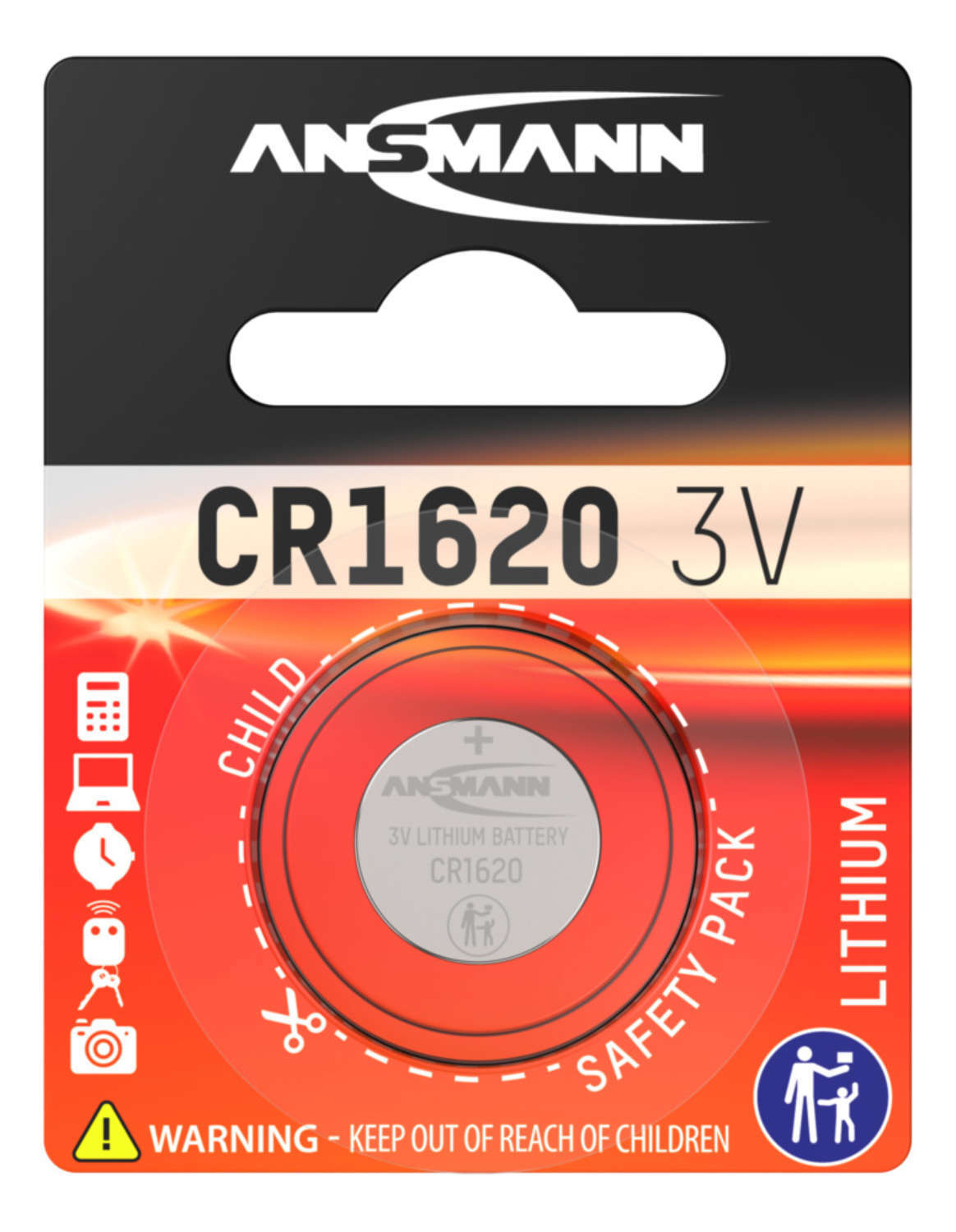 Ansmann CR1620 3V Lithium Coin Cell Battery