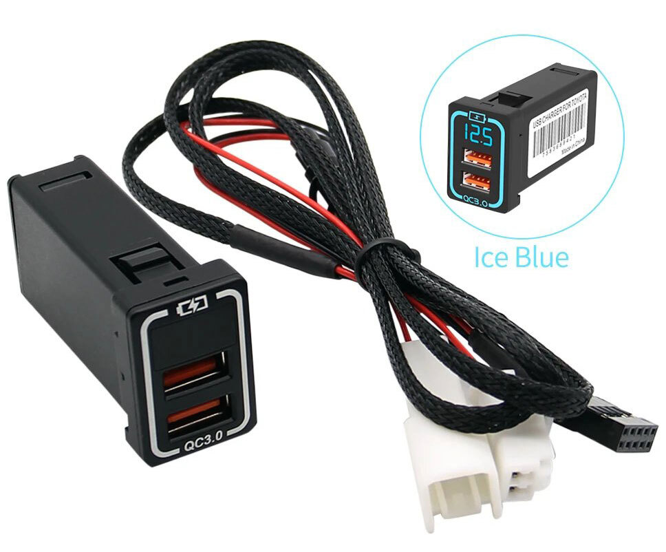 QC3.0 Quick Charge Toyota 12/24V Dual USB 6.0A Charger