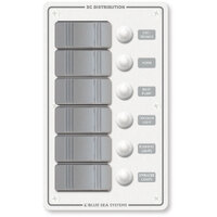 Blue Sea 8273 Water Resistant Contura Circuit Breaker Panel 6 Position-White