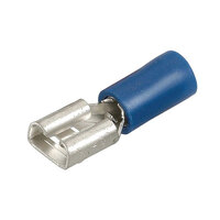 Blue Female Spade Terminal 6.3mm - 10 Pack