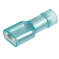 Blue Female Spade Terminal 6.3mm Insulated - 10 Pack