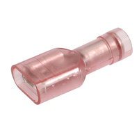 Red Female Spade Terminal 6.3mm Insulated - 10 Pack