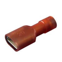 Red Female Spade Terminal 6.3mm Insulated - 10 Pack