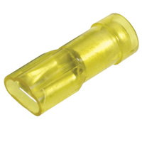 Yellow Female Spade Terminal 6.3mm Insulated - 10 Pack