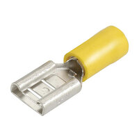 Yellow Female Spade Terminal 9.5mm - 10 Pack