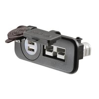 Narva 81146BL 50A Connector/Dual USB Socket Flush Mount