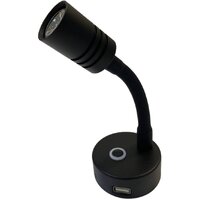 Whitevision LRL140U Black LED Downlight with USB 1.5W