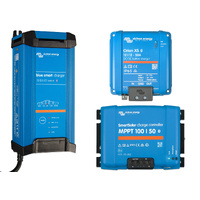 Victron Blue Power Charging Bundle - Blue Smart IP22 AC Charger 12/15(1), Orion XS 12/12-50A DC-DC Charger &amp; SmartSolar MPPT 100/50 Solar Controller