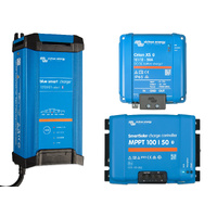 Victron Blue Power Charging Bundle - Blue Smart IP22 AC Charger 12/30(1), Orion XS 12/12-50A DC-DC Charger &amp; SmartSolar MPPT 100/50 Solar Controller