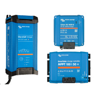 Victron Blue Power Charging Bundle - Blue Smart IP22 AC Charger 24/16(1), Orion XS 1400 DC-DC Charger &amp; SmartSolar MPPT 100/50 Solar Controller