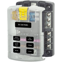 Blue Sea 5025 ST Blade Fuse Block - 6 Circuits with Negative Bus and Cover