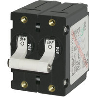 Blue Sea 10A-50A A-Series Toggle Circuit Breaker - Double Pole