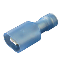 Blue Male Spade Terminal 6.3mm Insulated - 100 Pack
