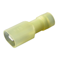 Yellow Male Blade Terminal 6.3mm Insulated - 100 Pack