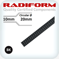 PET Expandable Sleeve 10-20mm Black - 5m Pack