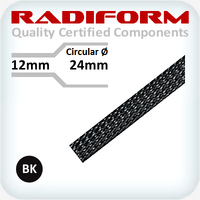 PET Expandable Sleeve 12-24mm Black - 5m Pack