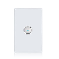 Transco White 1-Gang Glass-look OPAL LED Press Push Button Switch 10A