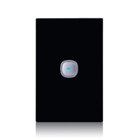 Transco Black 1-Gang Glass-look OPAL LED Press Push Button Switch 10A