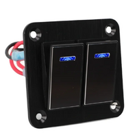 2 Gang Waterproof Aluminum Switch Panel - Black