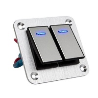 2 Gang Waterproof Aluminum Switch Panel - Silver
