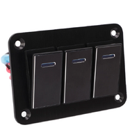 3 Gang Waterproof Aluminum Switch Panel - Black