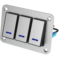 3 Gang Waterproof Aluminum Switch Panel - Silver