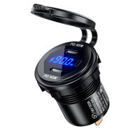 PD45W 12/24V Dual USB 90W Charger with Voltmeter