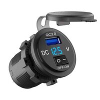QC3.0 Quick Charge 12/24V USB 3.0A with Voltemter