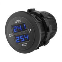 LED Dual Digital Voltmeter Blue 12/24V